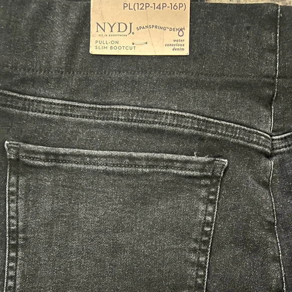 NYDJ Jeans Tummy Control Trinity Pull On Waistband Black Slim Bootcut Size PL - Picture 4 of 9